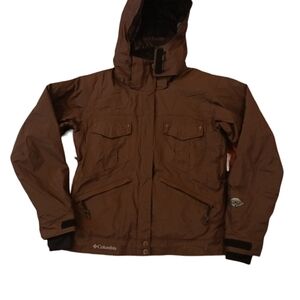 Columbia Titanium Omni Tech Women's Medium Ski Jacket Parka Coat fur lined hood